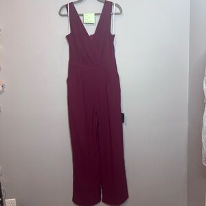 Lulu's Deep Burgundy Jumpsuit